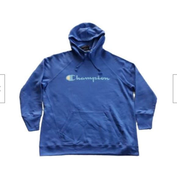 Champion Women's Graphic Fleece Hoodie Size 1X  Plus Power blend Deep Forte Blue - Picture 4 of 11
